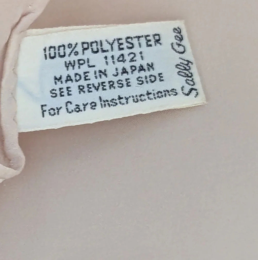 Sally Gee Skinny Scarf Japanese Vintage Cream Tan Beige Letter B Embroidery